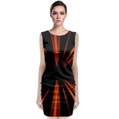 Abstract Light Classic Sleeveless Midi Dress