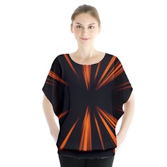 Abstract Light Batwing Chiffon Blouse