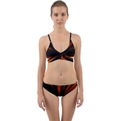 Abstract Light Wrap Around Bikini Set