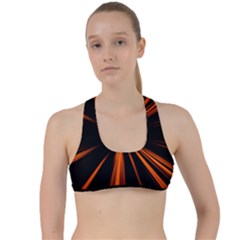 Abstract Light Criss Cross Racerback Sports Bra