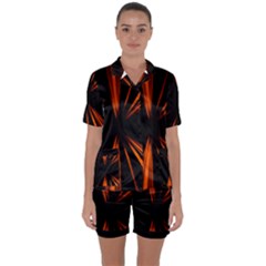 Abstract Light Satin Short Sleeve Pyjamas Set by HermanTelo