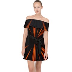 Abstract Light Off Shoulder Chiffon Dress