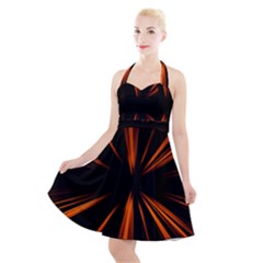 Abstract Light Halter Party Swing Dress  by HermanTelo