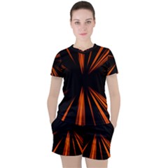 Abstract Light Women s Tee And Shorts Set