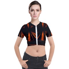 Abstract Light Short Sleeve Cropped Jacket