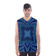 Blue Geometric Flower Dark Mirror Men s Sportswear