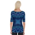 Blue Geometric Flower Dark Mirror Wide Neckline Tee View2