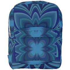 Blue Geometric Flower Dark Mirror Full Print Backpack