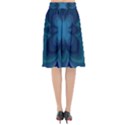 Blue Geometric Flower Dark Mirror Flared Midi Skirt View2