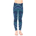 Blue Geometric Flower Dark Mirror Kids  Legging View1