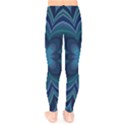 Blue Geometric Flower Dark Mirror Kids  Legging View2