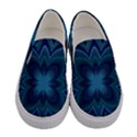 Blue Geometric Flower Dark Mirror Women s Canvas Slip Ons View1