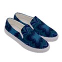 Blue Geometric Flower Dark Mirror Women s Canvas Slip Ons View3