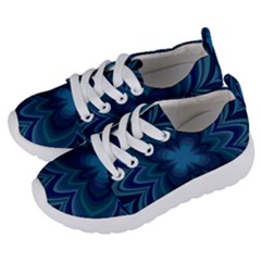 Blue Geometric Flower Dark Mirror Kids  Lightweight Sports Shoes