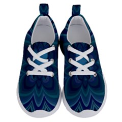 Blue Geometric Flower Dark Mirror Running Shoes