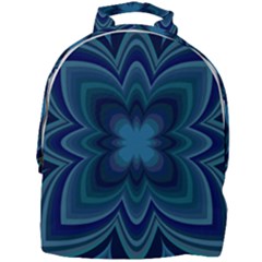 Blue Geometric Flower Dark Mirror Mini Full Print Backpack by HermanTelo