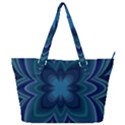 Blue Geometric Flower Dark Mirror Full Print Shoulder Bag View1