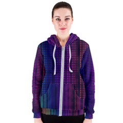 Abstract Background Plaid Women s Zipper Hoodie