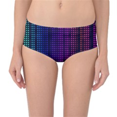 Abstract Background Plaid Mid-waist Bikini Bottoms