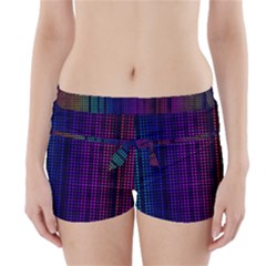 Abstract Background Plaid Boyleg Bikini Wrap Bottoms