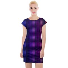 Abstract Background Plaid Cap Sleeve Bodycon Dress