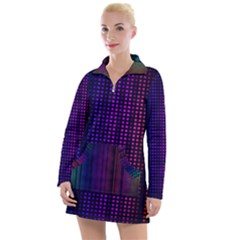 Abstract Background Plaid Women s Long Sleeve Casual Dress