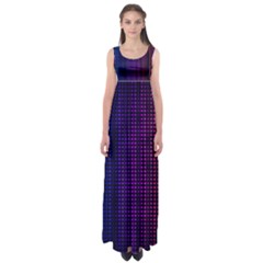 Abstract Background Plaid Empire Waist Maxi Dress