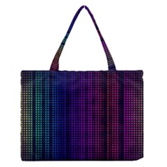 Abstract Background Plaid Zipper Medium Tote Bag