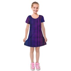 Abstract Background Plaid Kids  Short Sleeve Velvet Dress