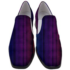 Abstract Background Plaid Slip On Heel Loafers