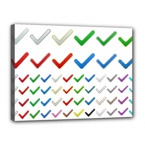 Confirm Button Metallic Metal Set Canvas 16  X 12  (stretched)