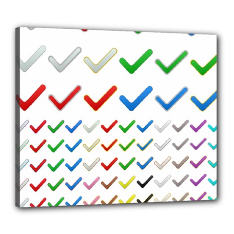 Confirm Button Metallic Metal Set Canvas 24  X 20  (stretched)