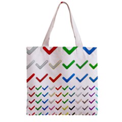 Confirm Button Metallic Metal Set Zipper Grocery Tote Bag by HermanTelo