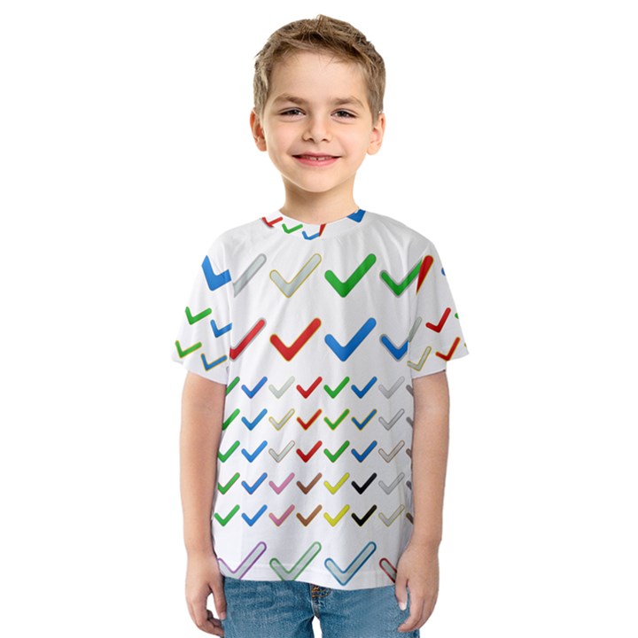 Confirm Button Metallic Metal Set Kids  Sport Mesh Tee