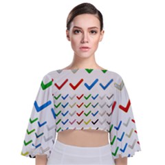 Confirm Button Metallic Metal Set Tie Back Butterfly Sleeve Chiffon Top