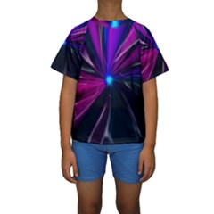 Abstract Background Lightning Kids  Short Sleeve Swimwear