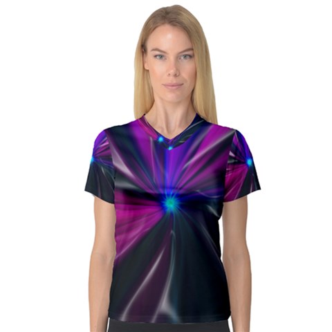 Abstract Background Lightning V-neck Sport Mesh Tee by HermanTelo