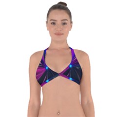 Abstract Background Lightning Halter Neck Bikini Top by HermanTelo