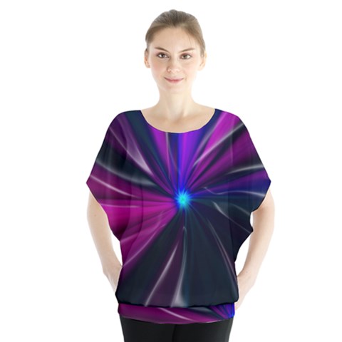 Abstract Background Lightning Batwing Chiffon Blouse by HermanTelo