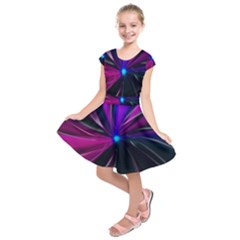 Abstract Background Lightning Kids  Short Sleeve Dress by HermanTelo