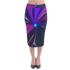 Abstract Background Lightning Velvet Midi Pencil Skirt