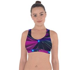 Abstract Background Lightning Cross String Back Sports Bra