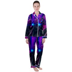 Abstract Background Lightning Satin Long Sleeve Pyjamas Set by HermanTelo