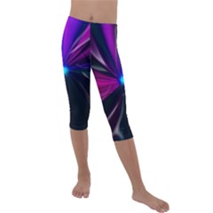 Abstract Background Lightning Kids  Lightweight Velour Capri Leggings 