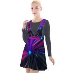 Abstract Background Lightning Plunge Pinafore Velour Dress by HermanTelo