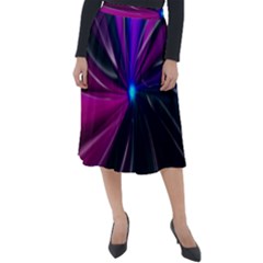 Abstract Background Lightning Classic Velour Midi Skirt  by HermanTelo