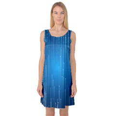 Abstract Line Space Sleeveless Satin Nightdress