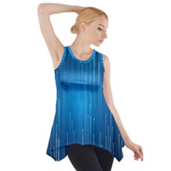 Abstract Line Space Side Drop Tank Tunic