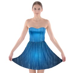 Abstract Line Space Strapless Bra Top Dress