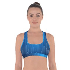 Abstract Line Space Cross Back Sports Bra